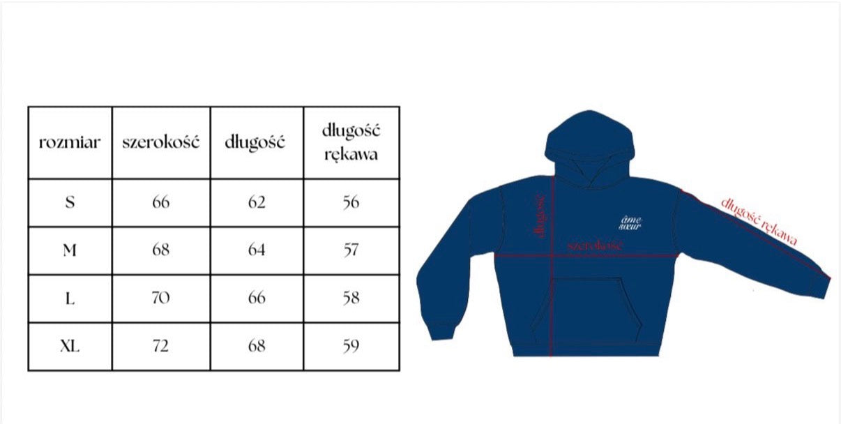 Minimalistic "navy soulmate" hoodie