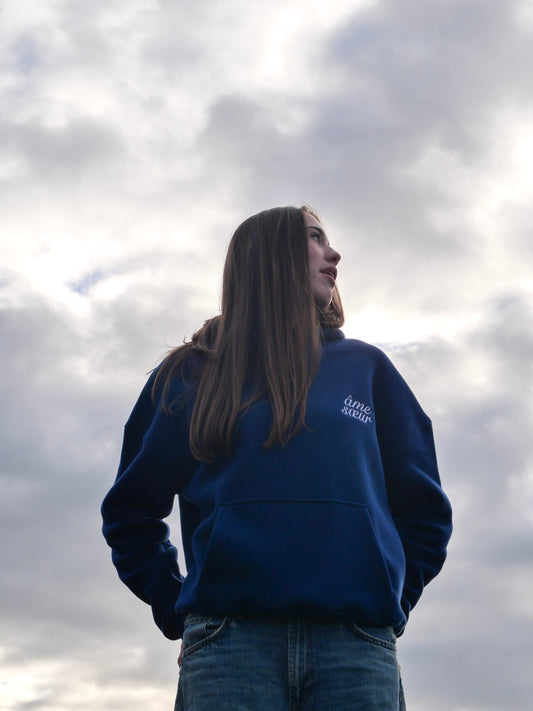 Minimalistic "navy soulmate" hoodie