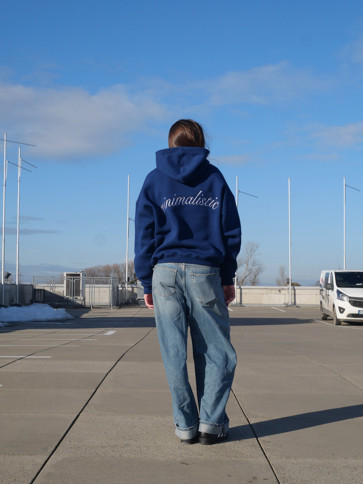 Minimalistic "navy soulmate" hoodie