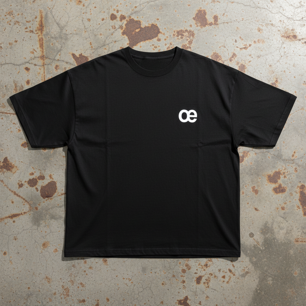 Czarna koszulka na betonie